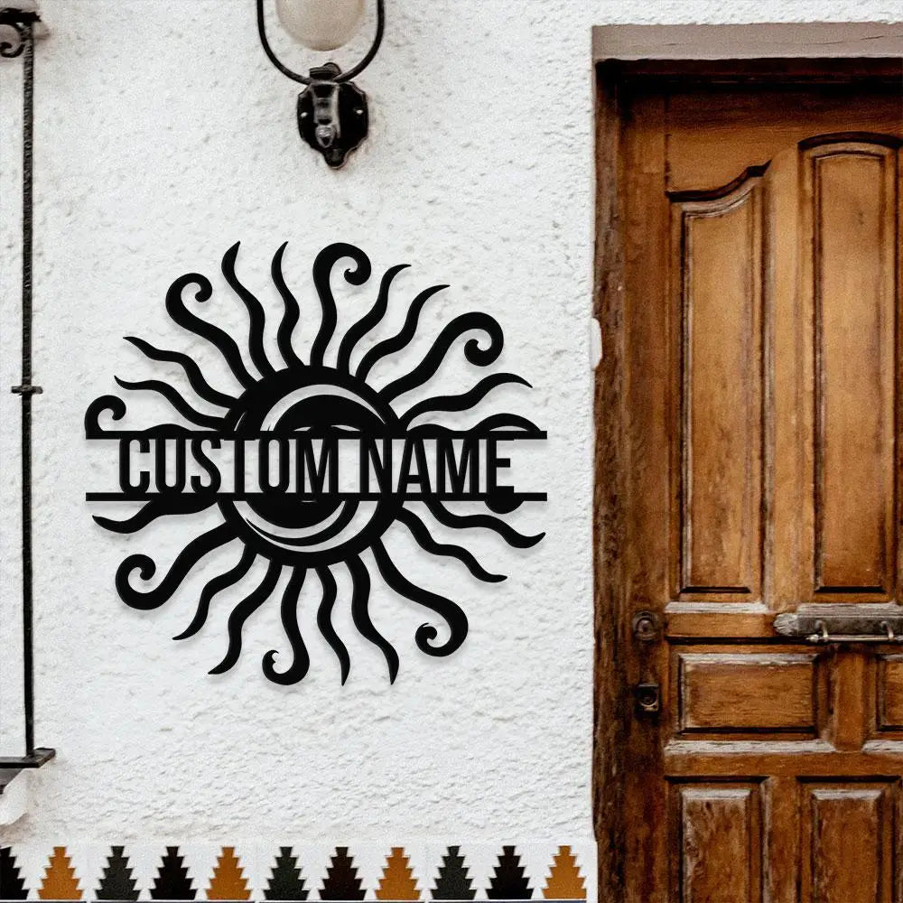 SunShine Metal Sign Personalized Family Name Led Metal Sign Outdoor Door Decor SunShine Wall Art Housewarming Gifts