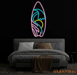 Surfboard Neon Sign Surf Wall Art Decor Hawaii Home Sign Summer Atmosphere Light Tiki Bar Decor Seaside Bar Decor