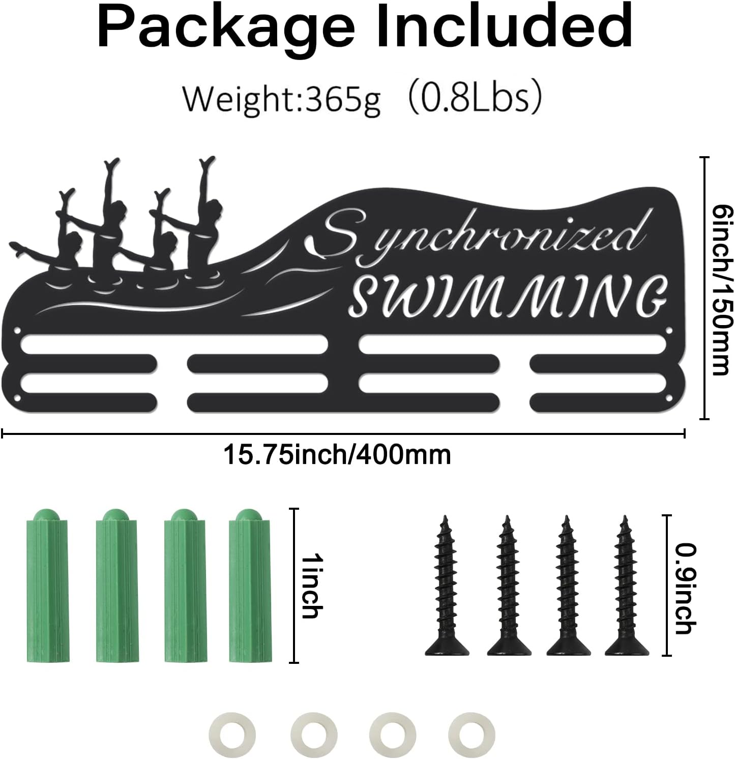 Synchronized Swimming Medal Holder Swimming Iron Medals Display Iron Medal Hook Accommodate for 60+ Medals Black Iron Wall Mounted Hooks for Competition Medal Holder Display Wall Hanging | GearViral