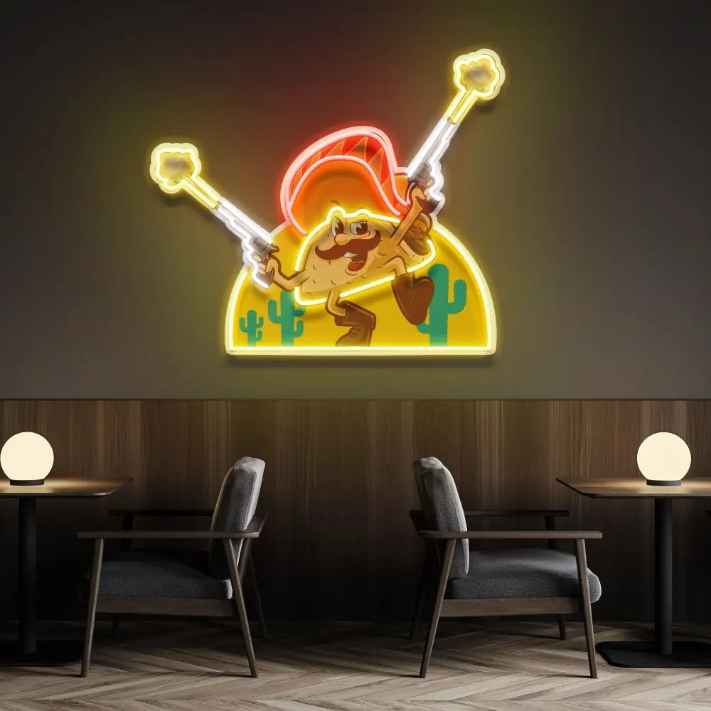 Tacos Logo Mexican Artwork Led Neon Sign Light