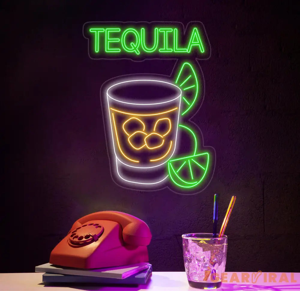 Tequila Neon Sign Tequila Led Light Tequila Bar Decor Bar Neon Sign Light Cocktail Neon Light Bar Wall Art House Wall