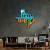 Texas Map LED Neon Sign Light Pop Art