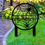 The Spider Web Garden Metal Stake Personalized Family Name Yard Sign Outdoor Door Garden Decor Garden Art Gift for