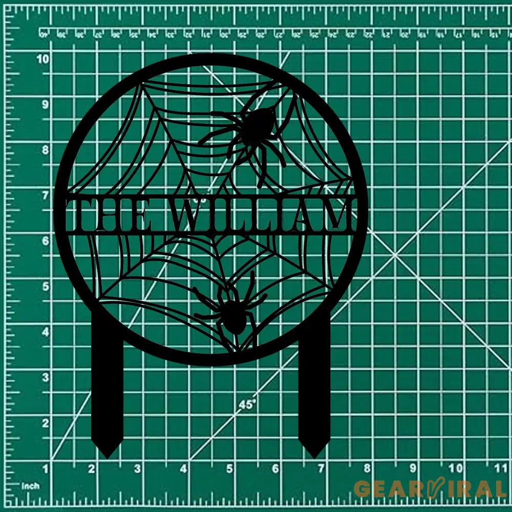 The Spider Web Garden Metal Stake Personalized Family Name Yard Sign Outdoor Door Garden Decor Garden Art Gift for