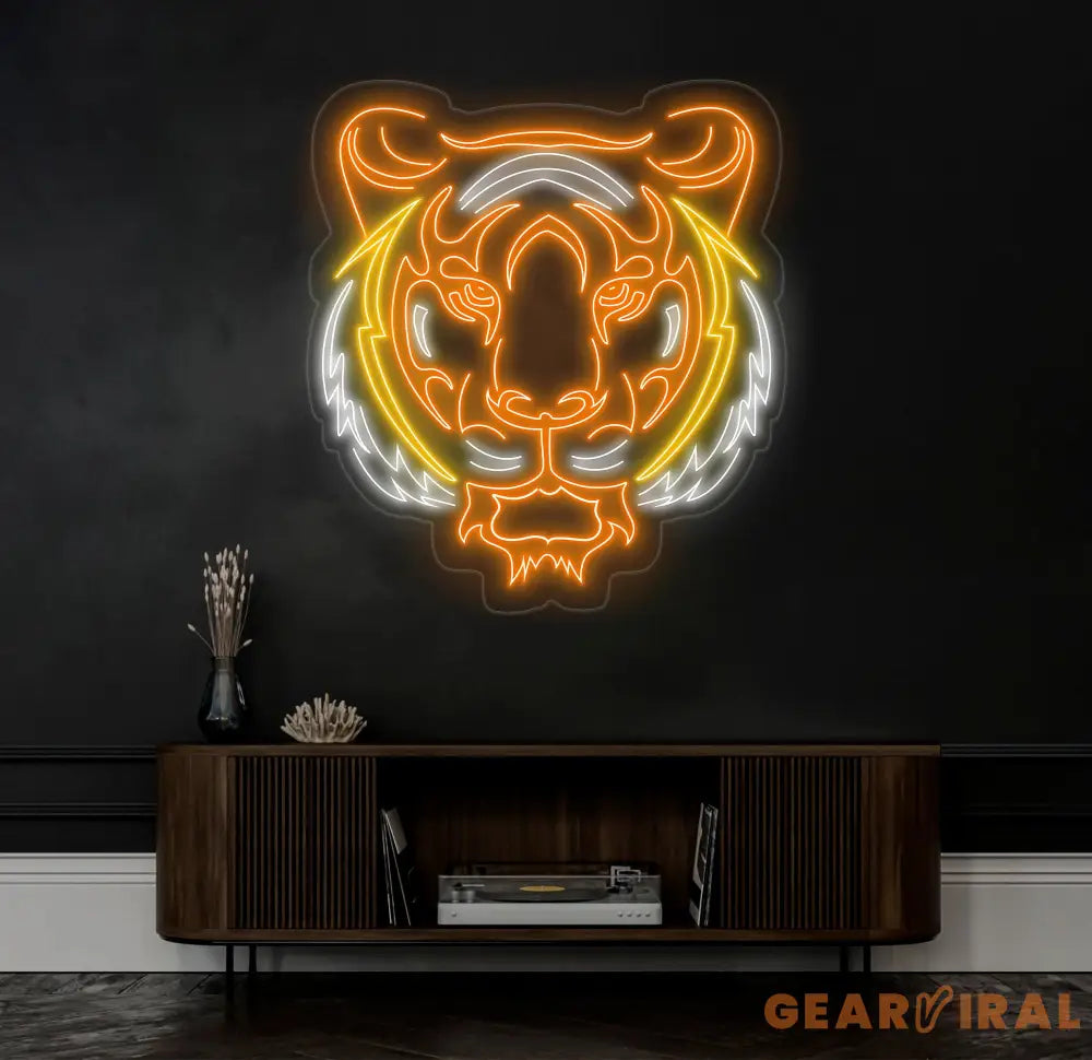 Tiger Head Neon Sign - LED Tiger Light for Animal Wall Decor Man Cave & Home Decor Wildlife Gift Custom Tiger Neon Art