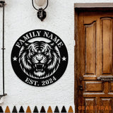 Tiger Metal Sign Personalized Family Name Led Sign Outdoor Door Decor Wall Art Custom Horse Farm Name Sign Housewarming