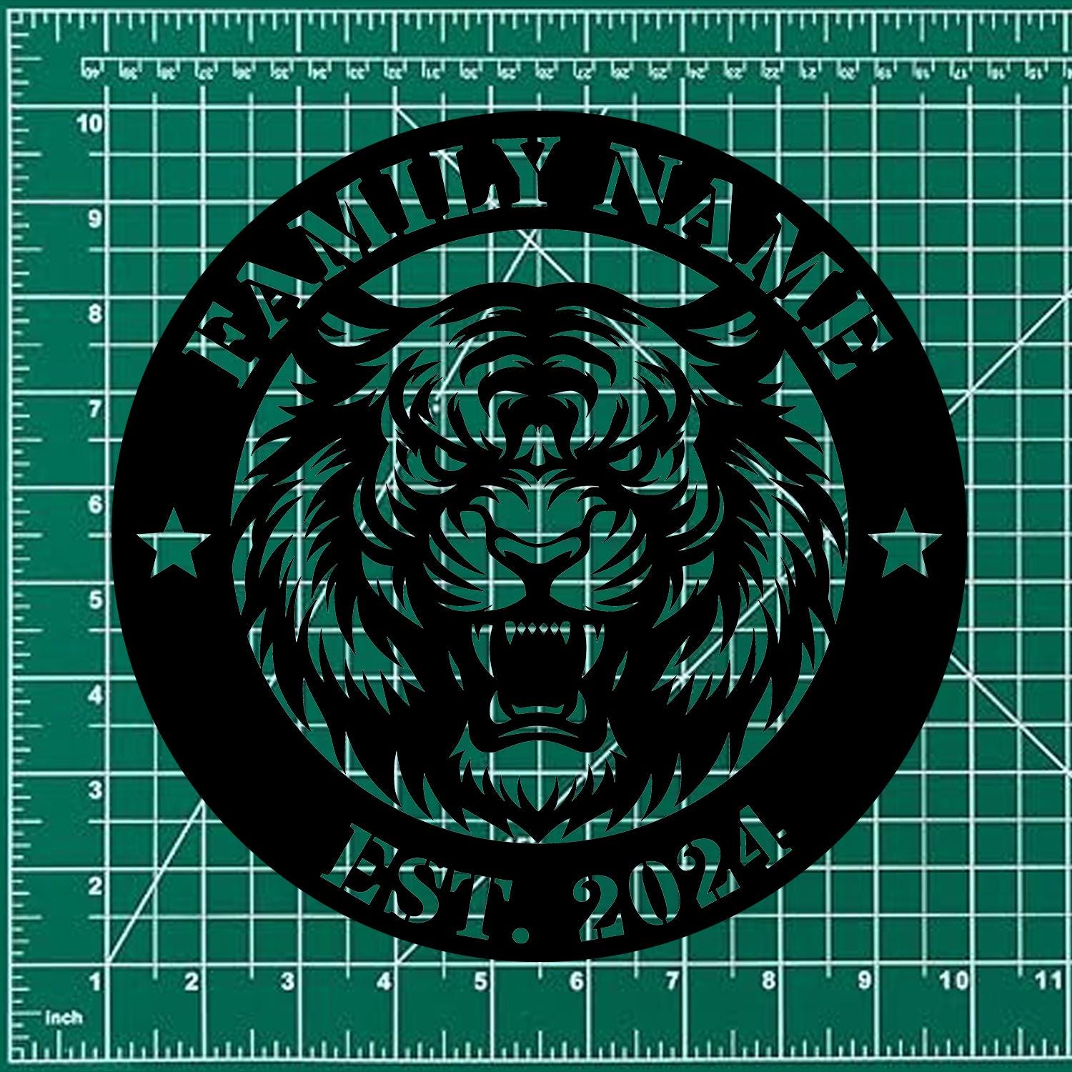 Tiger Metal Sign, Personalized Family Name Led Sign, Outdoor Door Decor, Wall Art, Custom Horse Farm Name Sign, Housewarming Gift
