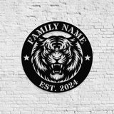 Tiger Metal Sign, Personalized Family Name Led Sign, Outdoor Door Decor, Wall Art, Custom Horse Farm Name Sign, Housewarming Gift