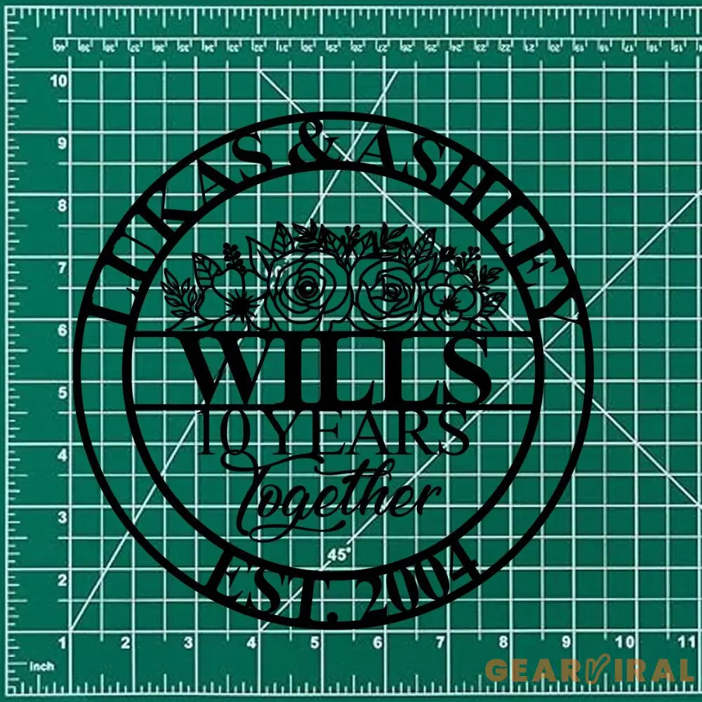 Together Couple Metal Sign Custom Last Name Sign Metal Monogram Housewarming Gift Wedding Monogram Anniversary Gift