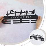 Track & Field Medal Holder Sports Medals Display Black Iron Wall Mounted Hooks for 40+ Hanging Medal Rack Display Competition Medal Holder Display Wall Hanging 40x15cm | GearViral