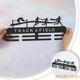 Track & Field Medal Holder Sports Medals Display Black Iron Wall Mounted Hooks for 40+ Hanging Medal Rack Display