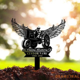 Tractor Memorial Plaque Stake - Personalized Memorial Garve Maker - Grave Marker Human - Tractor Memorial Cross For