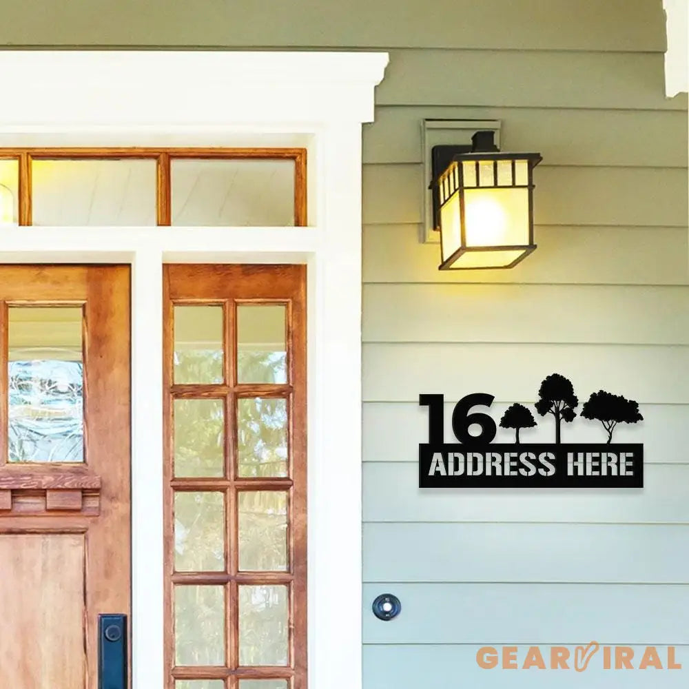 Tree Address Number Metal Sign Personalized Family Name Led Sign Outdoor Door Decor Address Wall Art Perfect Gift for