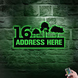 Tree Address Number Metal Sign, Personalized Family Name Led Sign, Outdoor Door Decor,  Address Wall Art, Perfect Gift for Housewarming