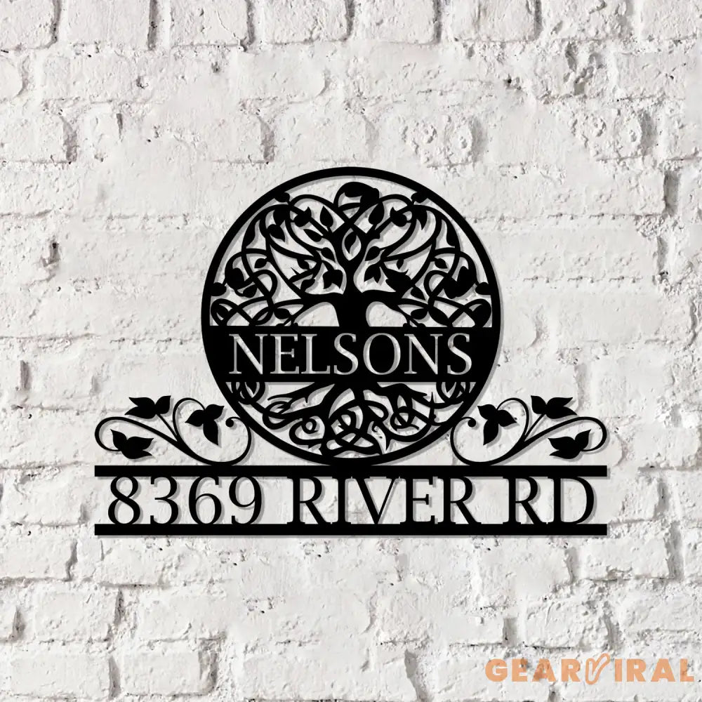 Tree of Life Wall Art Custom Family Tree Address Sign Front Porch Address Sign Custom Address Sign - Gearviral