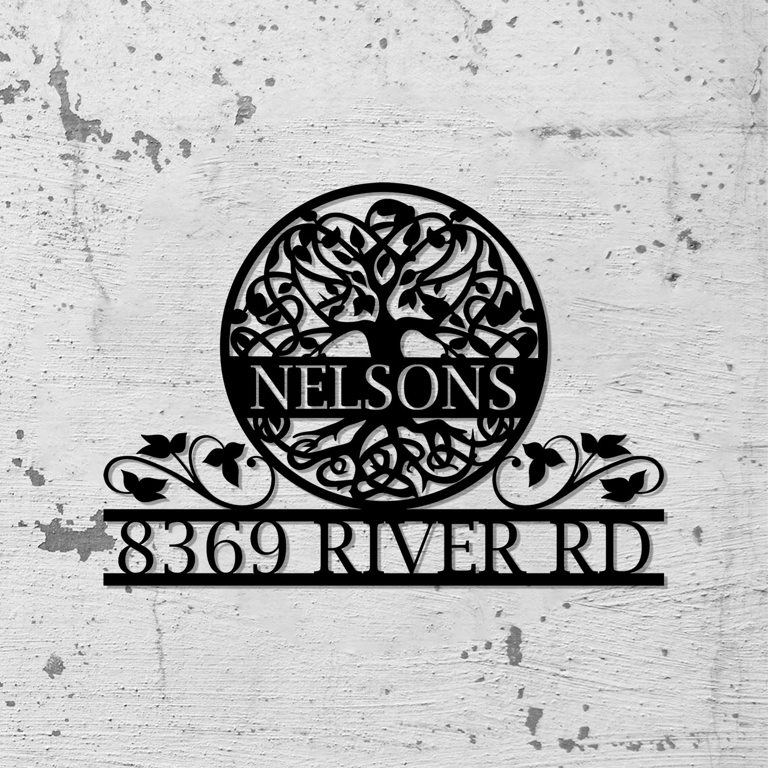 Tree of Life Wall Art Custom Family Tree Address Sign, Front Porch Address Sign, Custom Address Sign - Gearviral