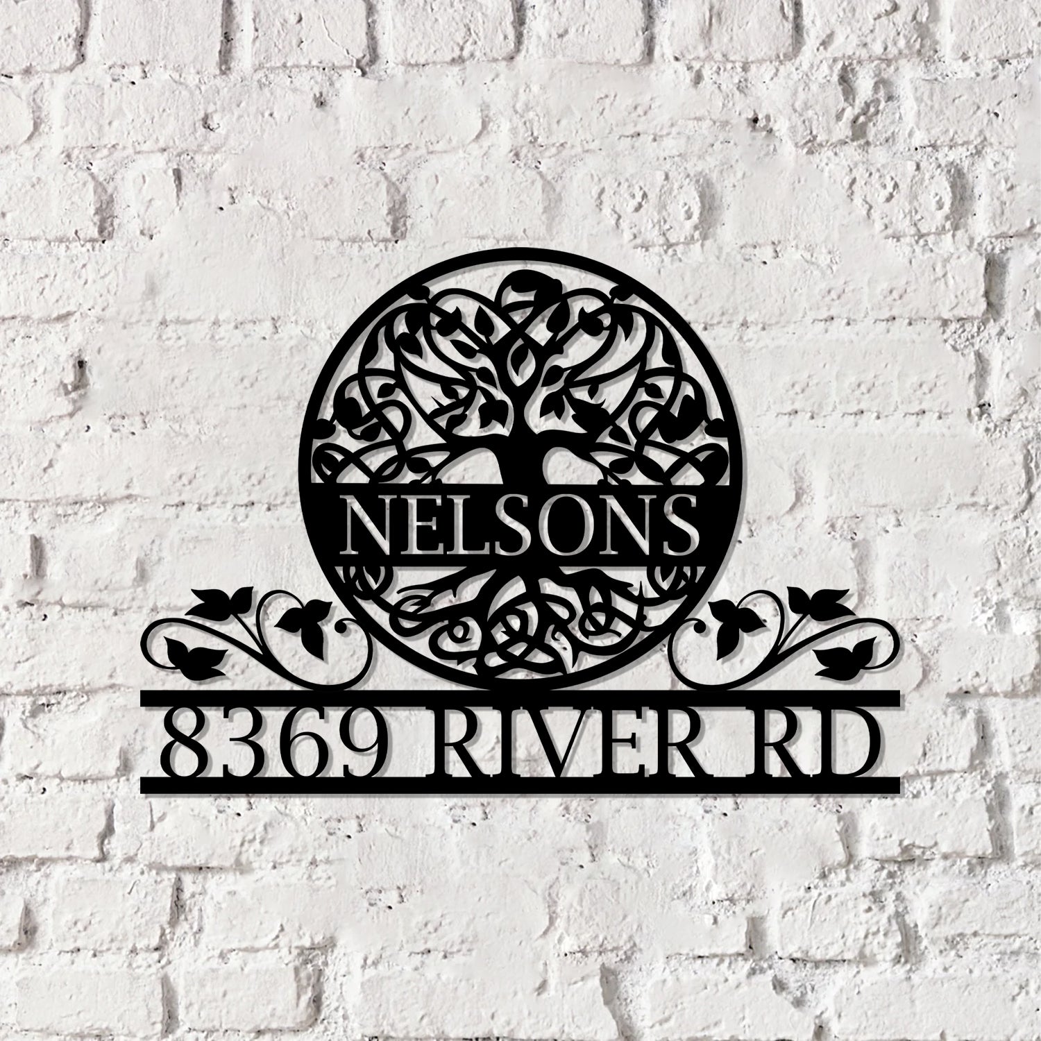 Tree of Life Wall Art Custom Family Tree Address Sign, Front Porch Address Sign, Custom Address Sign - Gearviral