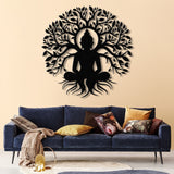 Buddha Metal Wall Art, Buddha Tree of Life, Zen Wall Art, Buddha Wall Decor, Buddha Om Metal Sign, Meditation Decor Gift, Yoga Studio Gift