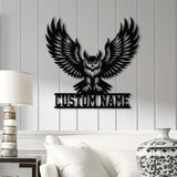 Custom Owl Metal Sign, Personalized Outdoor Owl Decor, Wildlife Metal Wall Art, Rustic Family Name Sign, Woodland Themed Metal Wall Sign