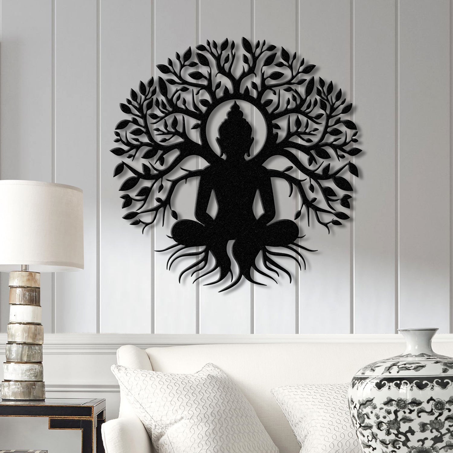 Buddha Metal Wall Art, Buddha Tree of Life, Zen Wall Art, Buddha Wall Decor, Buddha Om Metal Sign, Meditation Decor Gift, Yoga Studio Gift