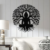 Buddha Metal Wall Art, Buddha Tree of Life, Zen Wall Art, Buddha Wall Decor, Buddha Om Metal Sign, Meditation Decor Gift, Yoga Studio Gift