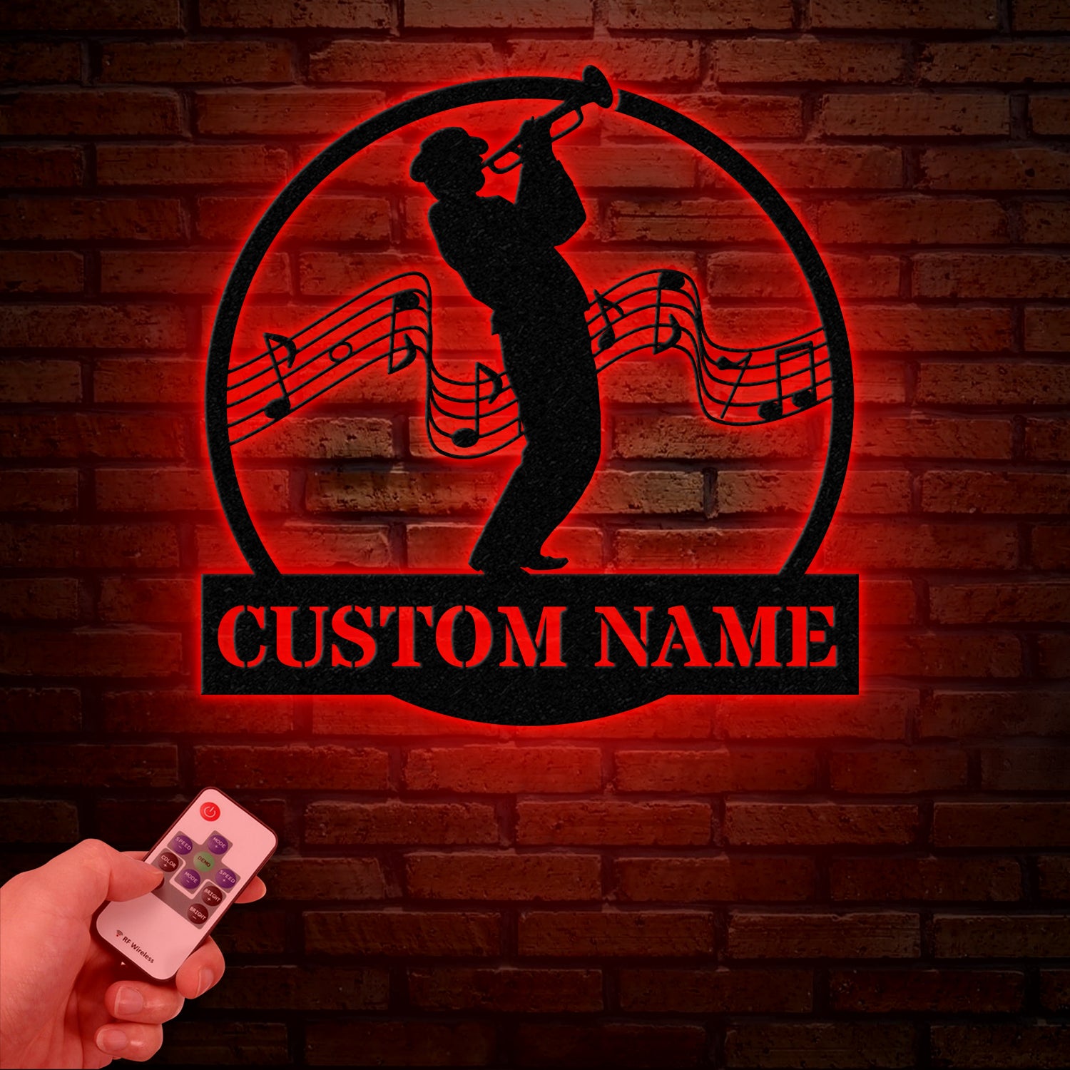 Custom Trumpet Player Name Metal Sign, Personalized Jazz Musician Gift, Music Lover Wall Decor, Musician Name Sign, Music Room Decoration