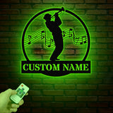 Custom Trumpet Player Name Metal Sign, Personalized Jazz Musician Gift, Music Lover Wall Decor, Musician Name Sign, Music Room Decoration