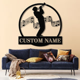 Custom Trumpet Player Name Metal Sign, Personalized Jazz Musician Gift, Music Lover Wall Decor, Musician Name Sign, Music Room Decoration