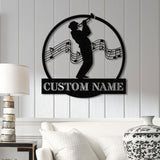 Custom Trumpet Player Name Metal Sign, Personalized Jazz Musician Gift, Music Lover Wall Decor, Musician Name Sign, Music Room Decoration