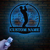 Custom Trumpet Player Name Metal Sign, Personalized Jazz Musician Gift, Music Lover Wall Decor, Musician Name Sign, Music Room Decoration