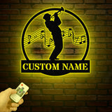 Custom Saxophone Player Name Metal Sign, Personalized Jazz Lover Gift, Musician Wall Decor, Jazz Player Name Sign, Gift for Music Lover