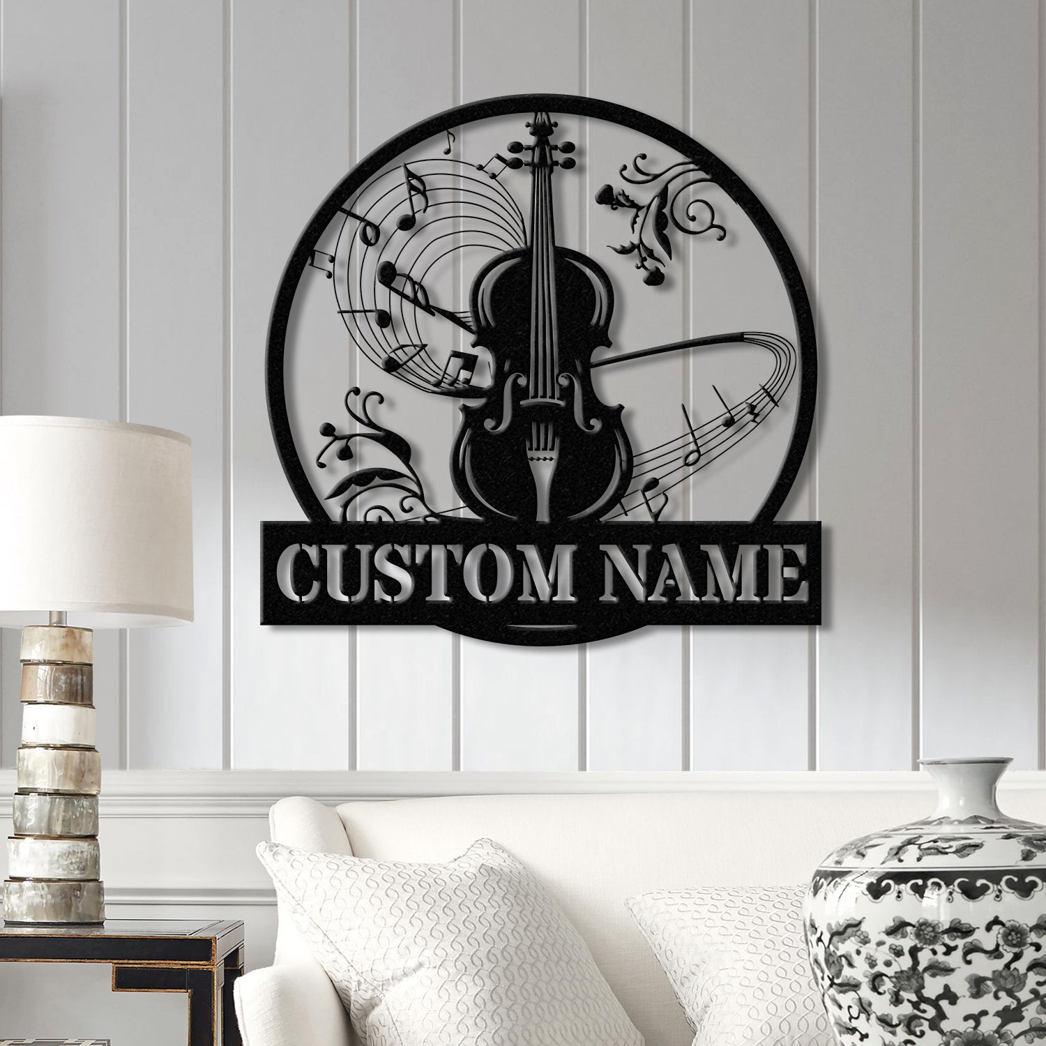 Custom Cello Instrument Metal Wall Art with LED Light, Personalized Player Name Sign, Music Room Decor, Birthday or Christmas Gift