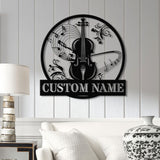 Custom Cello Instrument Metal Wall Art with LED Light, Personalized Player Name Sign, Music Room Decor, Birthday or Christmas Gift