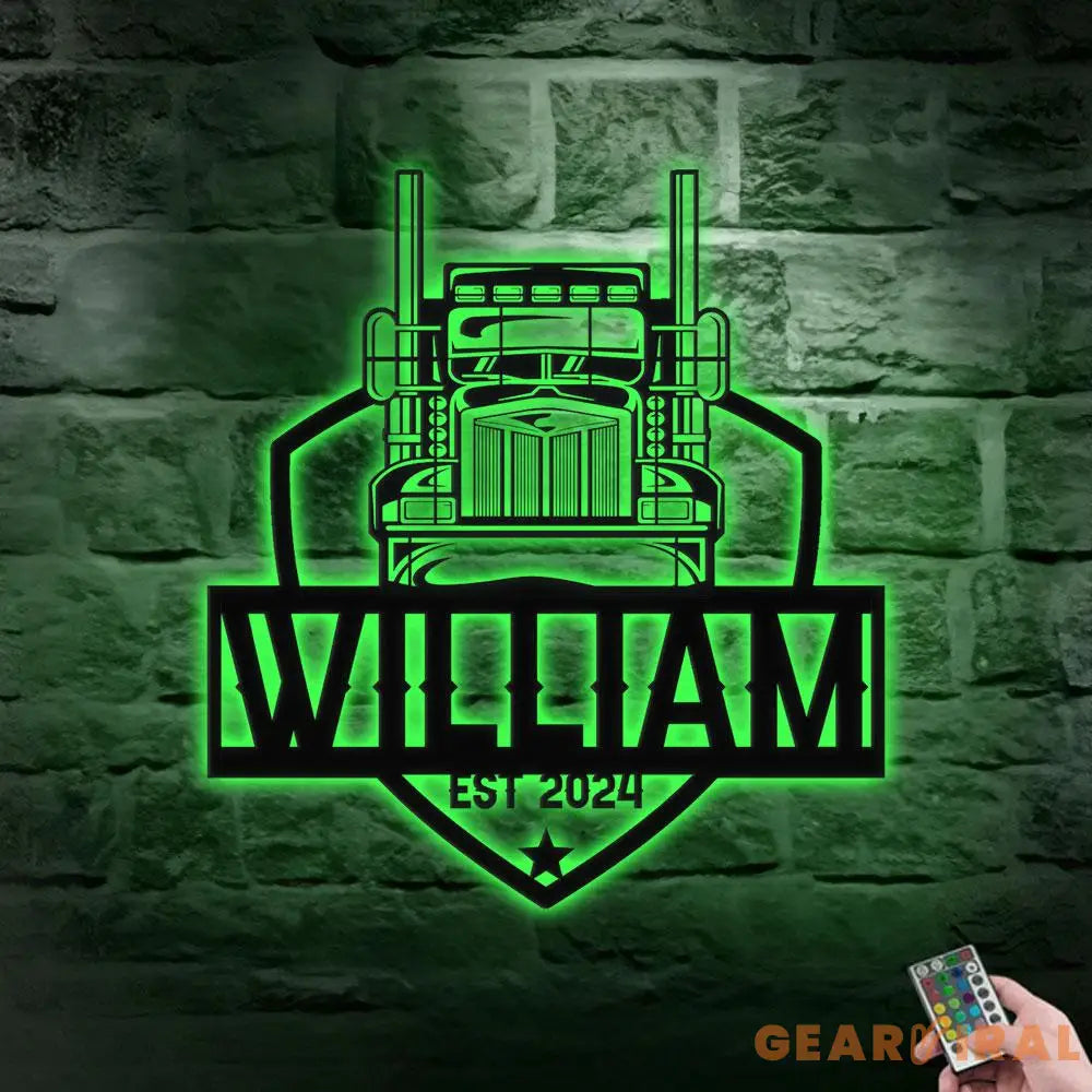 Truck Driver Metal Sign Personalized Family Name Metal Sign Outdoor Door Decor Truck Wall Art Housewarming Gift Gift
