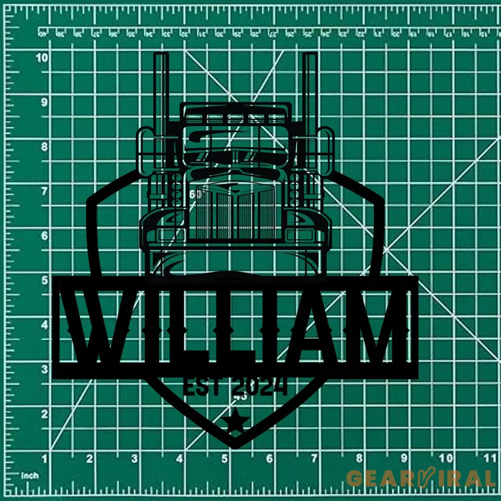 Truck Driver Metal Sign Personalized Family Name Metal Sign Outdoor Door Decor Truck Wall Art Housewarming Gift Gift