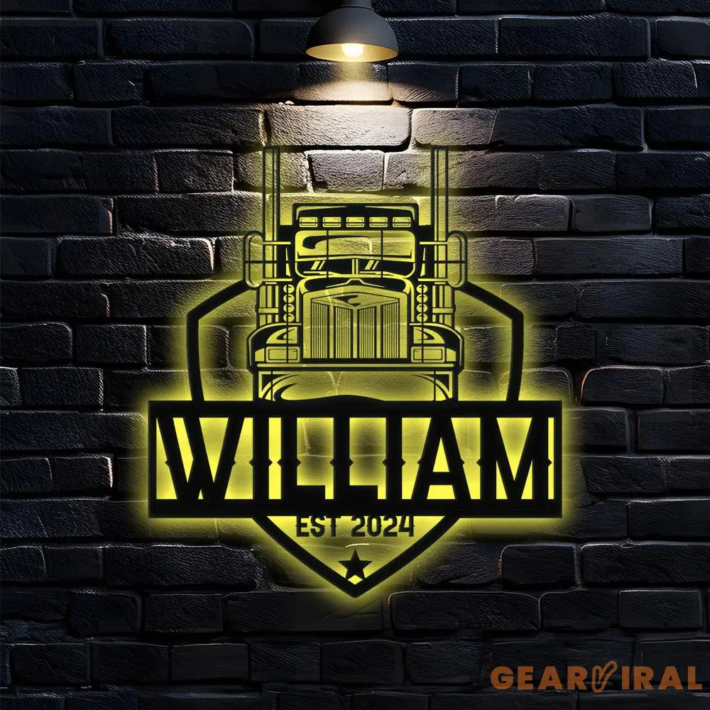 Truck Driver Metal Sign Personalized Family Name Metal Sign Outdoor Door Decor Truck Wall Art Housewarming Gift Gift