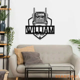 Truck Driver Metal Sign Personalized Family Name Metal Sign Outdoor Door Decor Truck Wall Art Housewarming Gift Gift