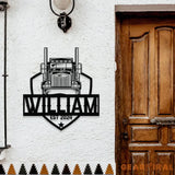 Truck Driver Metal Sign Personalized Family Name Metal Sign Outdoor Door Decor Truck Wall Art Housewarming Gift Gift