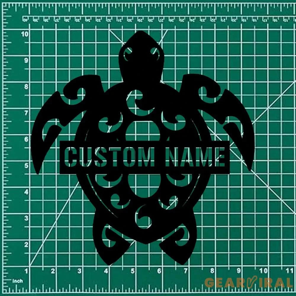 Turtle Family Name Metal Sign with LED Lights Personalized Family Name Metal Sign Family Wall Decor Wall Art