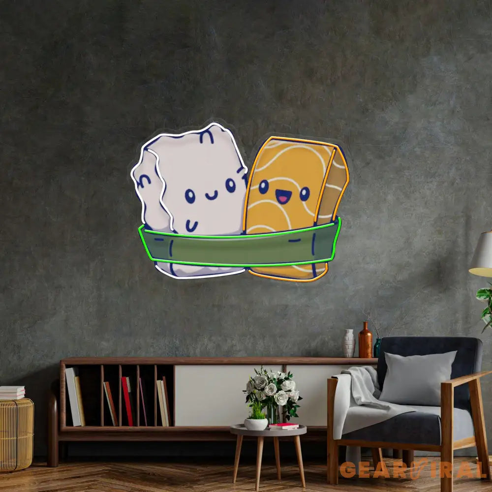 Two Sushi Neon Acrylic Artwork