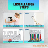 Unstoppable Medal Holder Silver Medals Display Frame 17 Hooks Medals Display Metal Medal Rack Holder Sport Awards