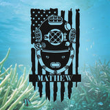 US Deep Sea Diver Helmet Metal Sign Led Light - US Navy Gift - Xmas Birthday Gift for Dad - Diving Gift Beach House Nautical Decor | GearViral