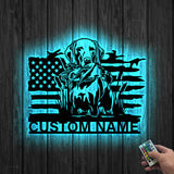 US Flag Pheasant German Shorthaired Pointer Dog Hunting Metal Wall Art LED Light Hunter Name Sign Home Decor Farm Cabin Decor Birthday Gift | GearViral