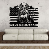US Flag Pheasant German Shorthaired Pointer Dog Hunting Metal Wall Art LED Light Hunter Name Sign Home Decor Farm Cabin Decor Birthday Gift | GearViral