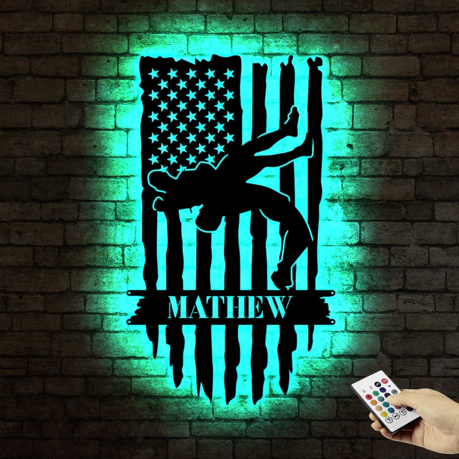 US Wrestling Metal Sign Led Light - Wrestling Coach Gift - Xmas Birthday Gift for Wrestler - Sports Home Decor | GearViral