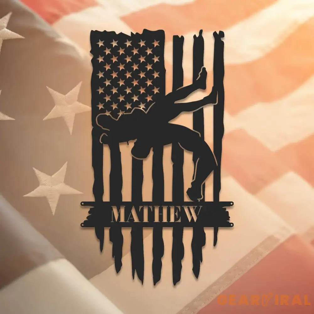 US Wrestling Metal Sign Led Light - Wrestling Coach Gift - Xmas Birthday Gift for Wrestler - Sports Home Decor