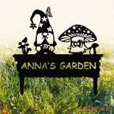 ustom Gnome Yard Sign Metal Gnome Garden Sign With Stake Custom Garden Sign,Gnome Metal Art,Gnome Monogram,Yard Decor