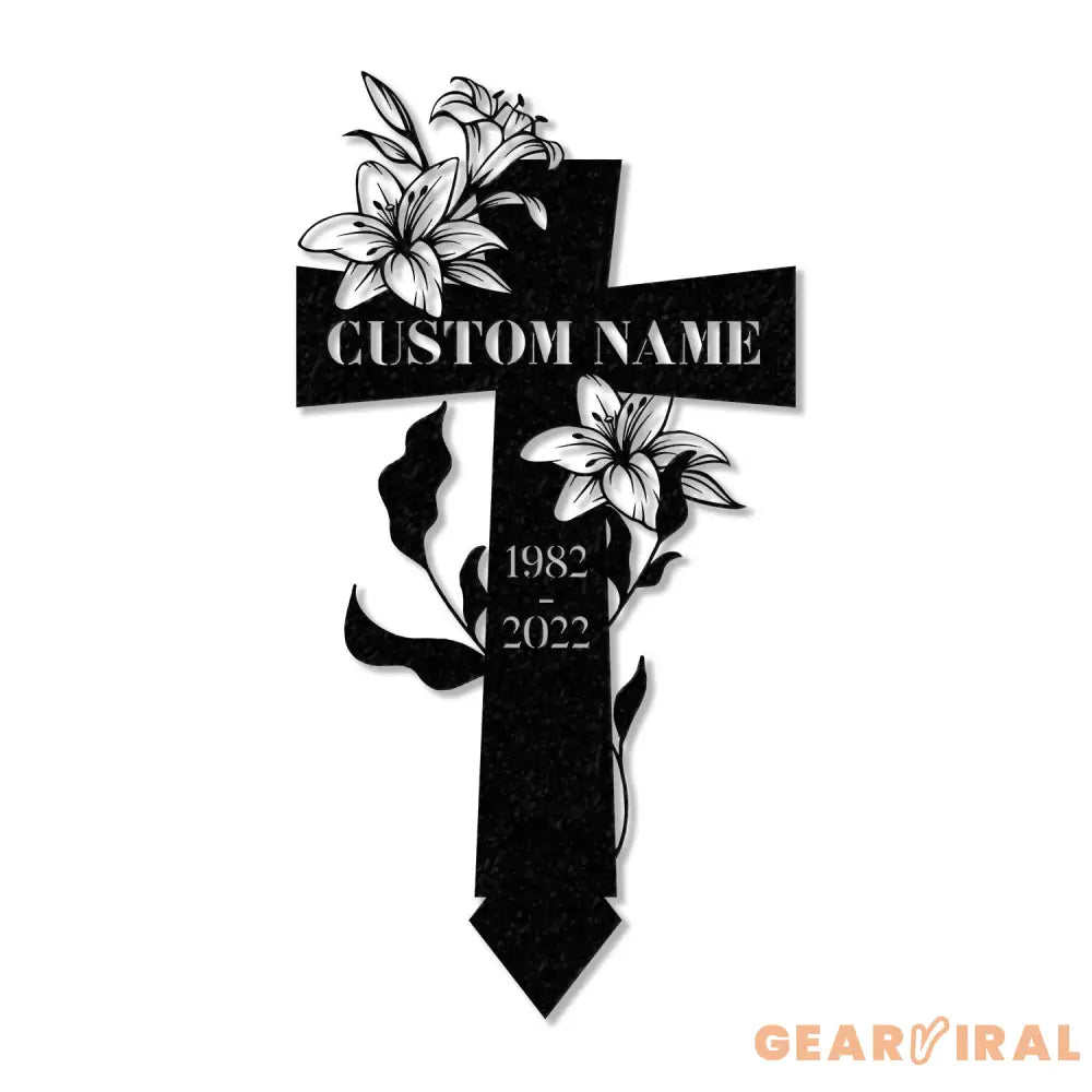 ustom Metal Memorial Cross Grave Marker Sympathy Gifts Remembrance Gift Lawn Metal Cross Garden Stake Memorial Gift