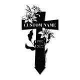 ustom Metal Memorial Cross, Grave Marker, Sympathy Gifts, Remembrance Gift, Lawn Metal Cross, Garden Stake, Memorial Gift