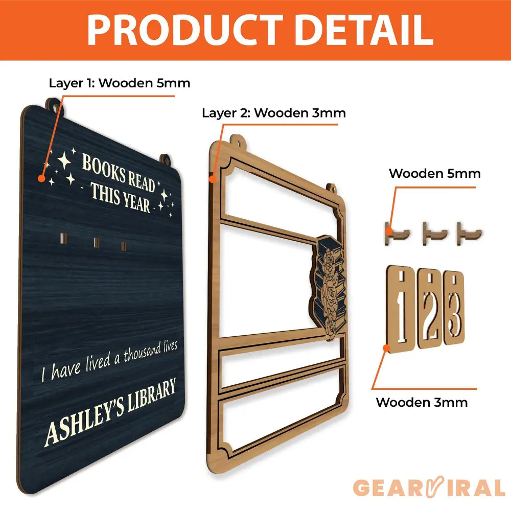 Vantage Book Tracker Sign, Custom Reading Goal Counter, Personalized Library Decor, Book Lover Gift, Reading Progress Display